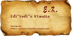 Eötvös Klaudia névjegykártya